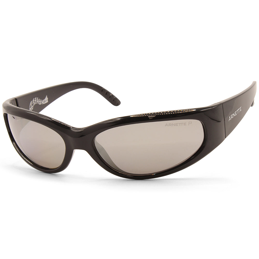 Arnette Catfish Shiny Black/Silver Mirror Polarised Sunglasses AN4302 2900Z3