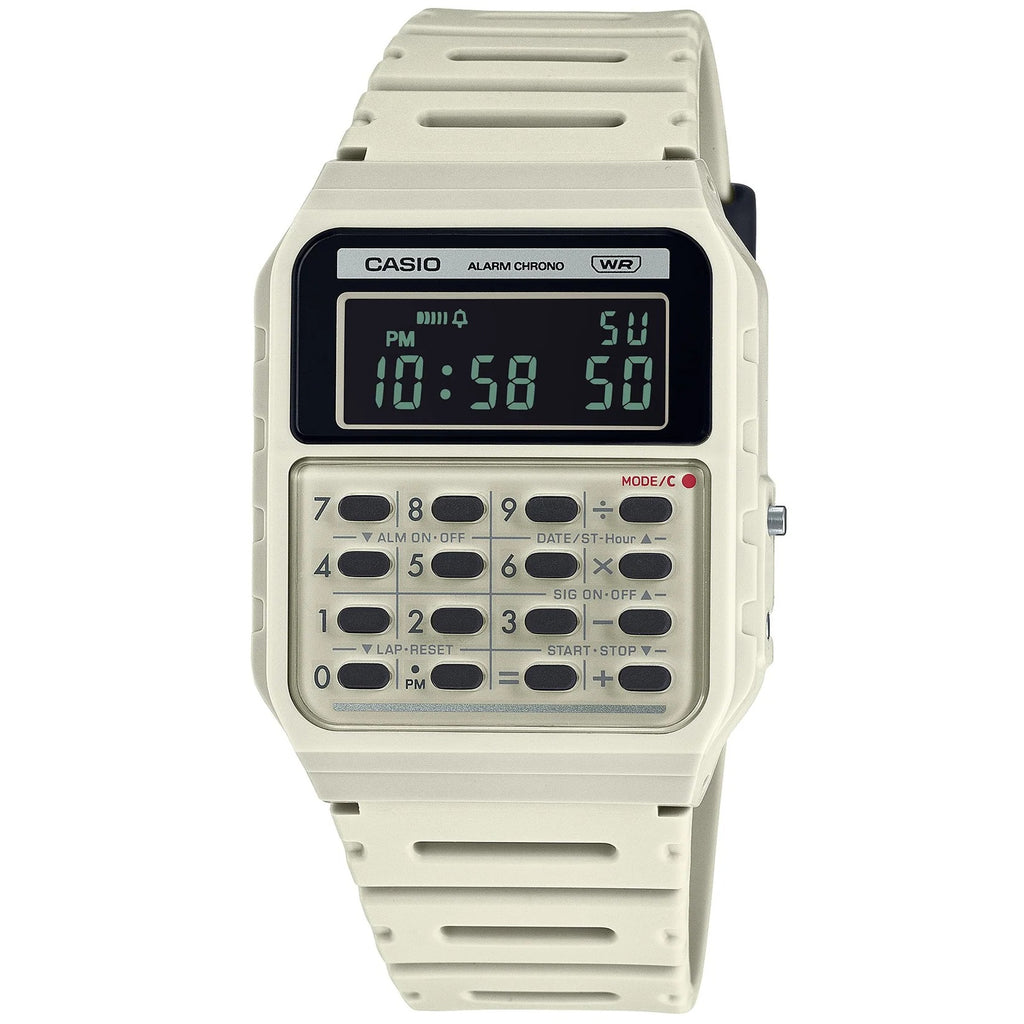 Casio Light Grey Unisex Reverse LCD Retro Digital Calculator Watch CA-53WB-8B