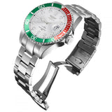 Invicta Pro Diver Silver Green Red Men's 100m Steel Quartz Watch 44714