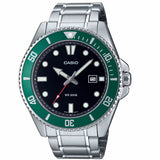 Casio Black/Green Men's Stainless Steel 200m Divers Watch MDV-107D-3A