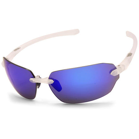 Under Armour Fire 2 Matte Clear/Blue Mirror Unisex Rimless Sunglasses 900-W1