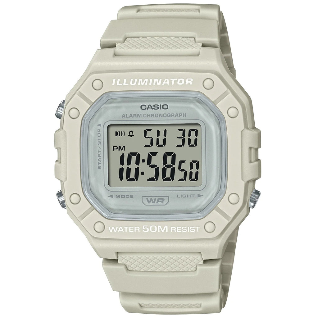 Casio Pop White Unisex 50m Digital Sports Watch W-218HC-8A