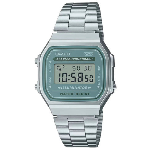 Casio Silver/Grey Unisex Retro Style Unisex Digital Watch A168WA-3AY