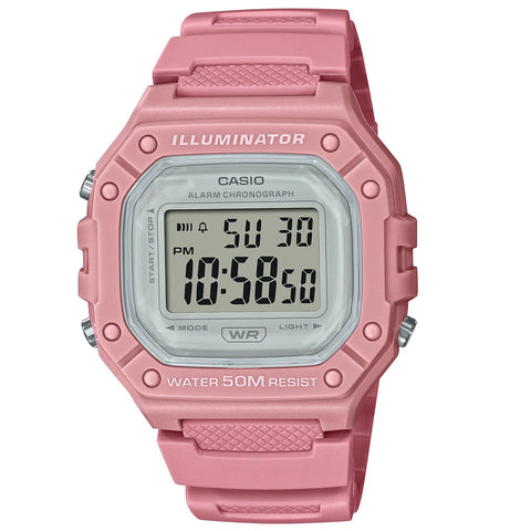 Casio Light Pink Women's 50m Digital Sports Watch W-218HC-4A