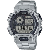 Casio Steel Band Men's World Time 100m Digital Sports Watch AE-1400WHD-1A