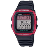 Casio W-96H-4A Red and Black 50m Dual Time Unisex Digital Sports Watch