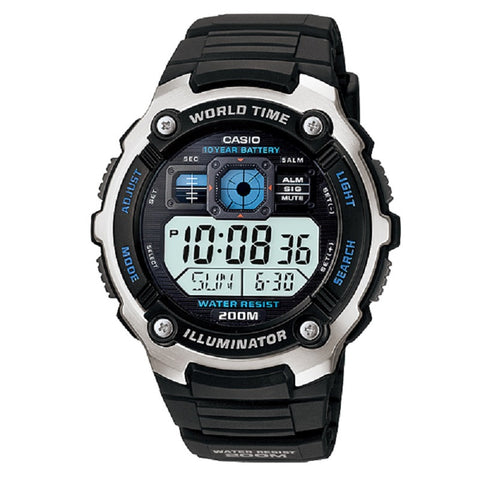 Casio AE-2000W-1AV Black Silver-Tone Digital Sports Watch