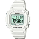 Casio All White Unisex 50m Digital Sports Watch F-108WHC-7B