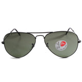 Ray-Ban RB3025 W3361 Aviator Matte Black/Green Unisex Polarised Sunglasses