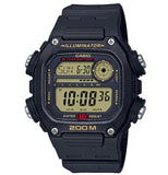 Casio DW-291H-9A Black & Gold 200m Men's Multifunction Digital Sports Watch